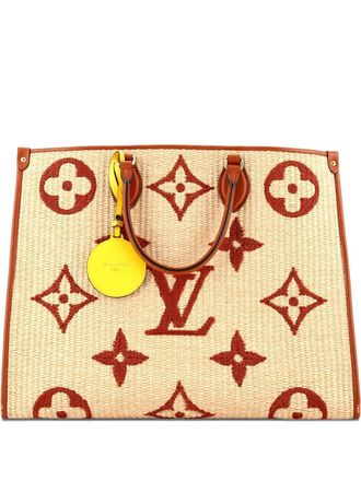 Louis Vuitton OnTheGo Tote Monogram Giant Raffia GM satchel - women - Calf Leather/Raffia - One Size - Neutrals