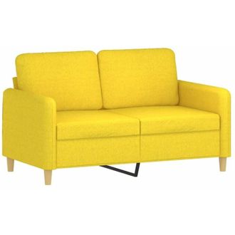 vidaXL Sof&aacute; De 2 Plazas De Tela Amarillo Claro 120 Cm Vidaxl