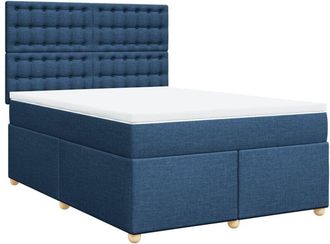 vidaXL Cama Box Spring Con Colch&oacute;n Tela Azul 140x200 Cm Vidaxl