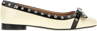 Ganni Eyelet Bow Ballerinas - Dames - Ballerinas - Wit - 35 EU - Katoen - Schoenen