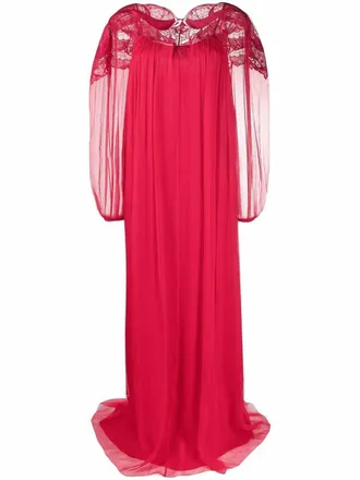 Alberta Ferretti Avondjurk met kant - Rood