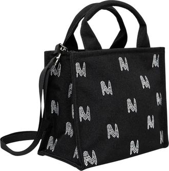 Msgm Mini Crossbody Tas - Dames - Handtassen - Zwart - ONE Size - Katoen - Tassen