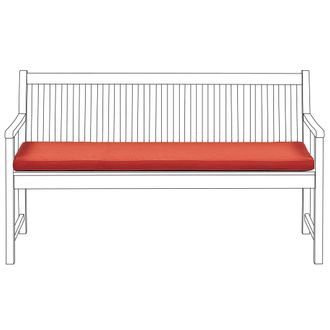 Beliani Coj&iacute;n De Asiento Para Exterior Colch&oacute;n Para Banco Resistente Al Agua Poli&eacute;ster Terracota 152 X 54 Cm Jard&iacute;n Vivara