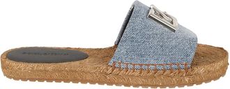 Dolce & Gabbana Slippers - Dames - Sandalen - Blauw - 37 EU - Katoen - Schoenen