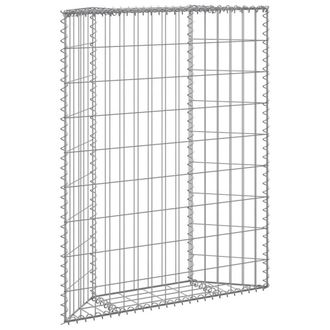 Berkfield Home Trapezium Gabion Raised Bed Galvanised Steel 80x20x100 cm in Silver | Size: 80 x 20 x 100 cm