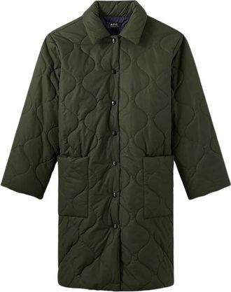 A.P.C. Manteau Sarah - Dames - Parka Jassen - Groen - XS - Leer - Jassen