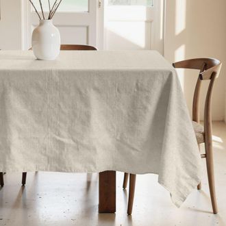 Muare Home Mantel antimanchas 100% algod&oacute;n beige 400x155 cm