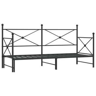Berkfield Home Daybed with Trundle without Mattress Black 90x200 cm Steel