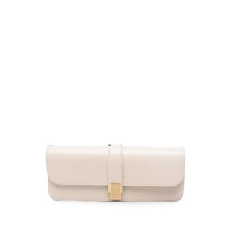 Khaite Blake Leather Clutch - female - Khaite - Clutches - Beige - ONE SIZE - Bags
