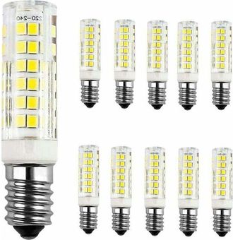 OEM Paquete De 10 Bombillas Led E14 De 9 W, Luz Blanca Fr&iacute;a De 6000 K, Equivalentes A Bombillas Incandescentes De 60 W, Ca 220-240 V, 680 Lm, &Aacute;ngulo De Ha