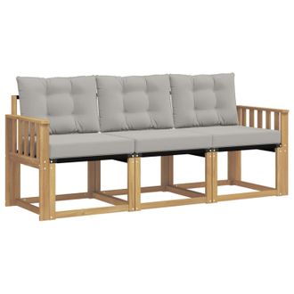 vidaXL Conjunto De Sof&aacute;s De Exterior 3 Pcs Blanco Y Gris Claro Vidaxl