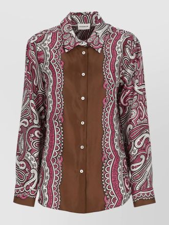 Parosh silk shirt paisley pattern tailored long sleeves