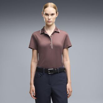 Puma Polo da golf a maniche corte CLOUDSPUN Bridges da donna, Abbigliamento, Marrone, XXL
