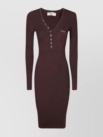 Elisabetta Franchi v-neck knit dress long sleeves