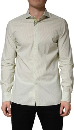 Domenico Tagliente Light Green Long Sleeves Formal Dress Mens Shirt (Pre-Owned)