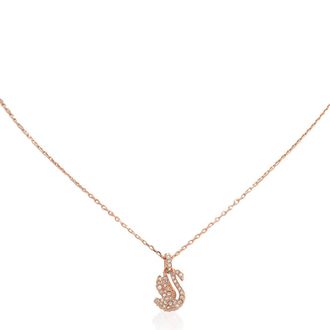 Swarovski Rose Gold-Tone Plated Iconic Swan Pendant Necklace