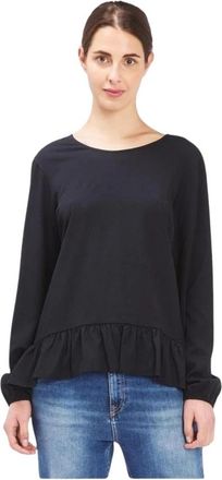 Gas Polyester Lange Mouw T-Shirt - Dames - Longsleeves - Zwart - M - Polyester - Tops