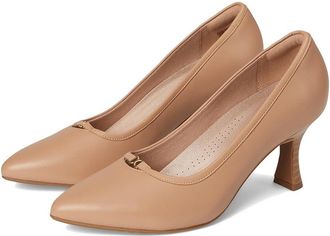 Clarks Kataleyna West Womens Shoes Beige Leather : 9.5 B - Medium