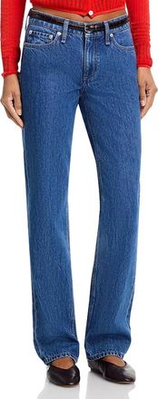 Rag & Bone Harlow Low Rise Full Straight Jeans In Park