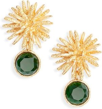 Karine Sultan Starburst X Drop Earrings in Gold/green at Nordstrom