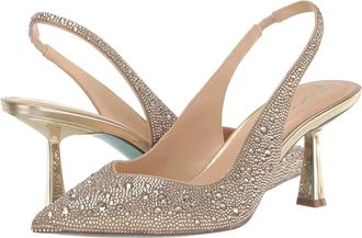 Betsey Johnson Blue by Betsey Johnson Clark Pump Womens Light Gold Spool Heel ZOGG2596