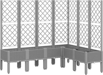 vidaXL Vidaxl - Garden Planter with Trellis Light Grey 160x120x142 cm pp