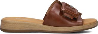Gabor Schoenen, Dames, Bruin, 40 EU, Leer, Stijlvolle Cognac Slippers