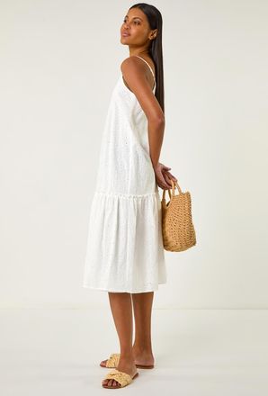 Roman Broderie Frill Tiered Midi Dress