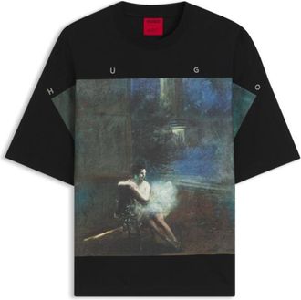 HUGO BOSS x apoh oversize-fit cotton T-shirt with ballerina artwork