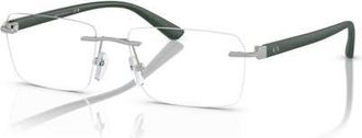 A|X Armani Exchange 56mm Rectangle optical glasses in Silver at Nordstrom