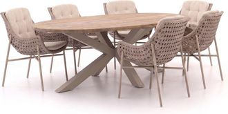 Manifesto Furniture Manifesto Novara/ROUGH-Y Ellips 240cm dining tuinset 7-delig