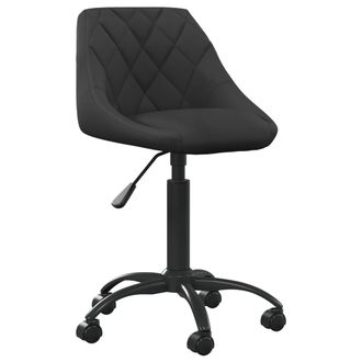 vidaXL Silla De Oficina De Terciopelo Negro Vidaxl