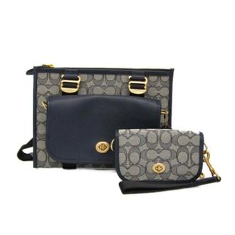 Coach Pre-owned Cross Body Bags, unisex, Blue, Size: ONE SIZE Pre-owned Canvas Shoulder Bag