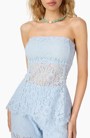 Cami NYC Bijou Strapless Sheer Lace Top in Dew at Nordstrom, Size 00