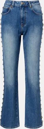 SIMKHAI Amelia studded straight jeans
