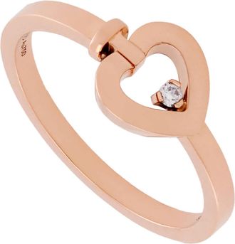 Fred Perry Pretty Woman 18k Rose Gold Diamond Ring, Size 50