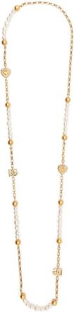 Dolce & Gabbana logo chain-link necklace - women - Brass - One Size - Gold
