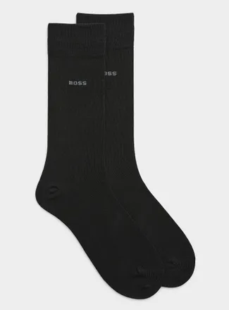 BOSS Mens Fine cotton solid dress sock