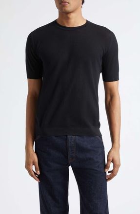 John Smedley Park Cotton Piqu&eacute; T-Shirt in Black at Nordstrom, Size Xx-Large
