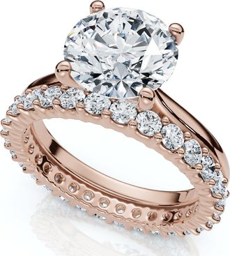 Pompeii3 Certified 2.77Ct Solitaire Diamond Ring & Eternity Band 14k Gold or Pt Lab Grown