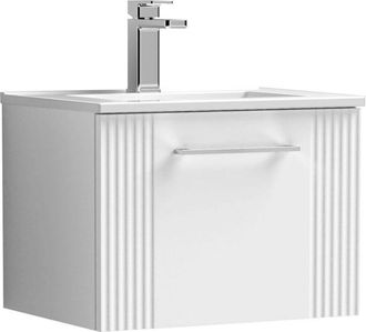 Nuie Nuie - Deco Wall Hung 1-Drawer Vanity Unit with Basin-2 500mm Wide - Satin White