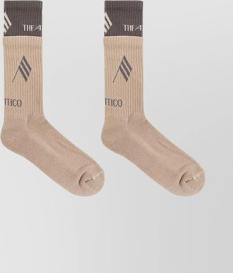 The Attico ribbed cuff mid-calf length contrast design socks