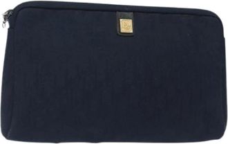 Dior Pre-owned Vintage Trotter Canvas Clutch - Dames - Vintage Clutch - Blauw - ONE Size - Leer - Vintage