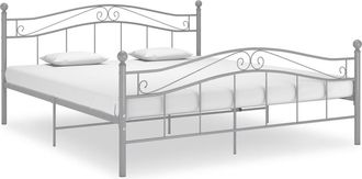 vidaXL Estructura De Cama Sin Colch&oacute;n Metal Gris 140x200 Cm Vidaxl