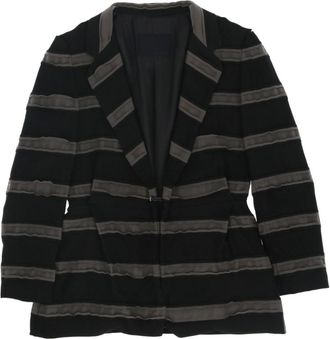 Lanvin 2003 striped silk blazer - women - Rayon/Silk - 36 - Grey