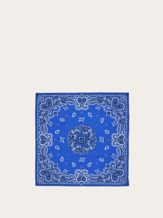 Ferragamo Uomo Bandana stampa Arabesque Blu