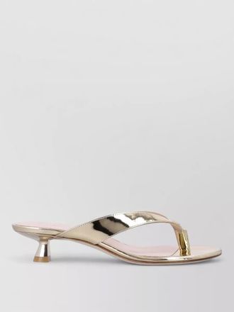Stuart Weitzman rio thong sandal metallic kitten heel
