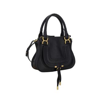 Chlo&eacute; Womens Marcie Shoulder Bag Black Calf Leather Bos