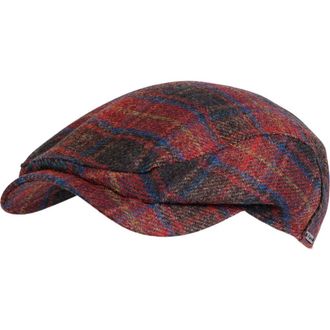 Wigens Mens New Tartan Wool Ivy Contemporary Cap in Bordeaux at Nordstrom, Size 56