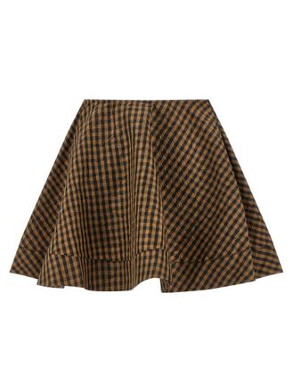 Ganni Brown Crinckled Taffet skirt